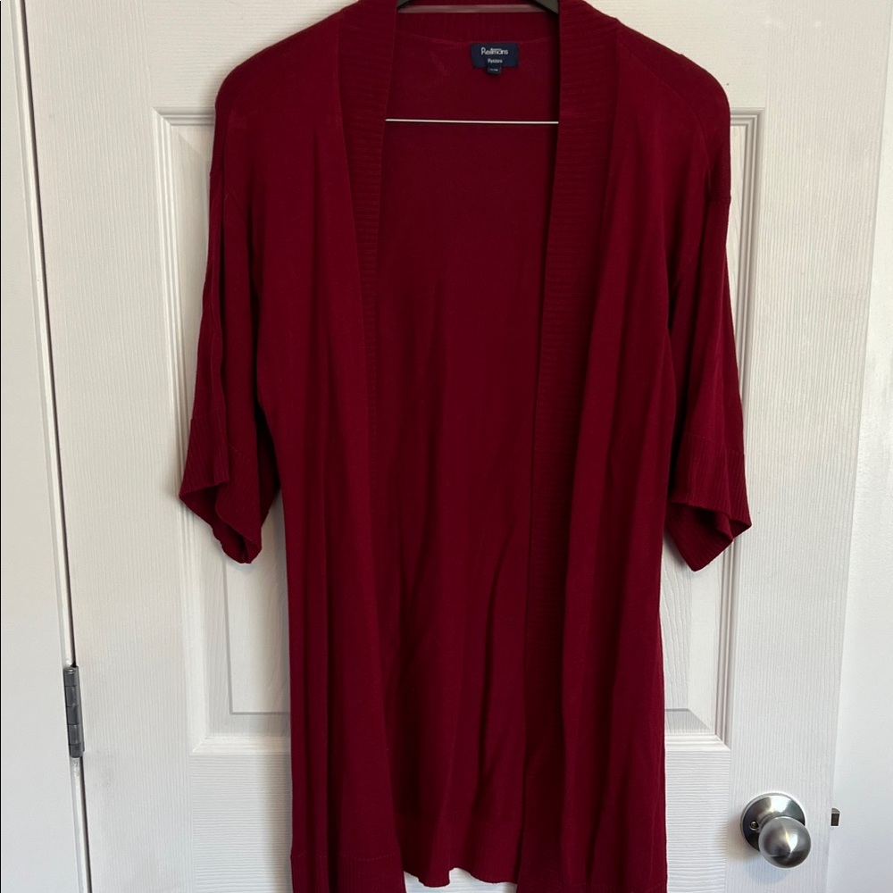 Reitmans Deep Red Open Cardigan